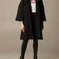 Elegant Black Wool Blend Coat with Logo Detail