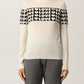 Chic Contrast Logo Turtleneck Sweater