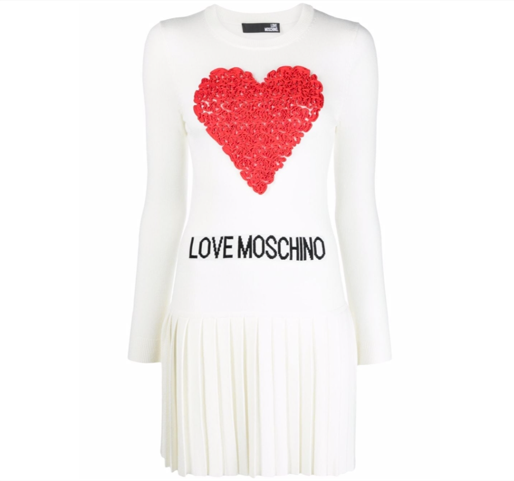 Chic Heart Rouched Knit Dress