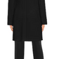 Chic Wool Blend Black Coat with Heart Detail