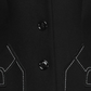 Chic Wool Blend Black Coat with Heart Detail