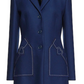 Elegant Embroidered Heart Wool Coat