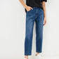 Chic Worn-Look Straight Leg Jeans
