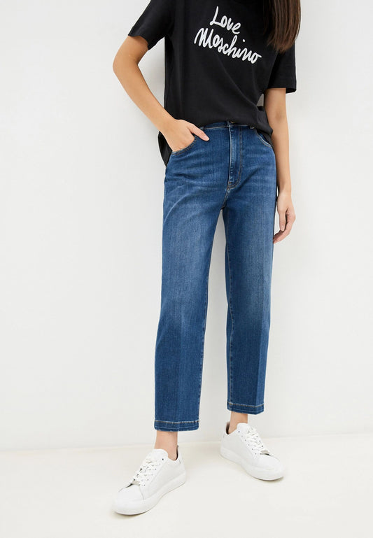 Chic Worn-Look Straight Leg Jeans