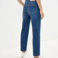 Chic Worn-Look Straight Leg Jeans