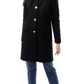 Elegant Wool Blend Coat with Heart Buttons