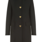 Elegant Wool Blend Coat with Heart Buttons
