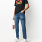 Chic Rhinestone Embellished Stretch Jeans