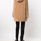 Elegant Beige Faux Fur Hooded Coat