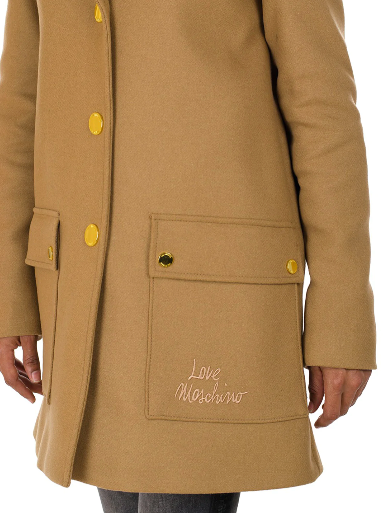 Elegant Beige Coat with Button Closure