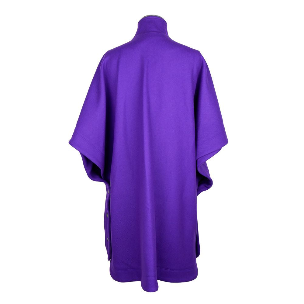 Elegant Purple Wool-Blend Cape