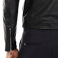 Elegant Black Lamb Leather Jacket with Handmade Detail