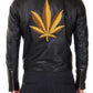 Elegant Black Lamb Leather Jacket with Handmade Detail