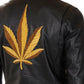 Elegant Black Lamb Leather Jacket with Handmade Detail
