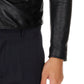 Elegant Black Lamb Leather Jacket with Handmade Detail