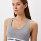Chic Grey Logo Thongs Twin-Pack