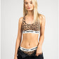Leopard Print Logo Elastic Women's Top