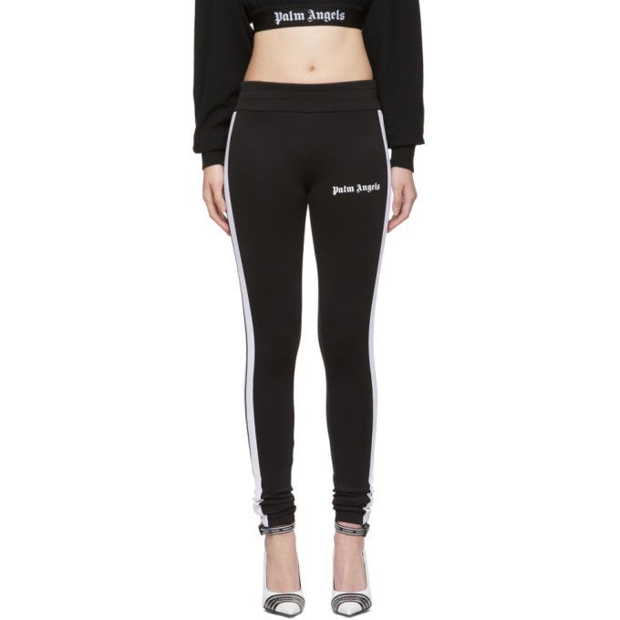 Chic Black Logo Track Leggings