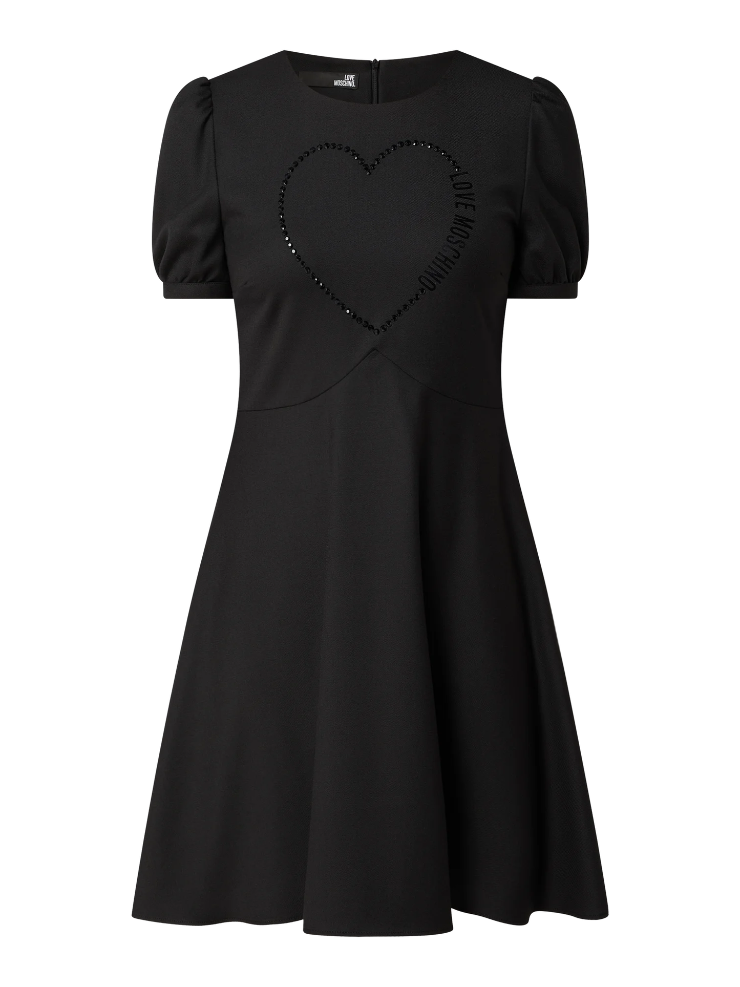 Elegant Black Rhinestone Detail Dress