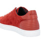 Radiant Red Leather Sneakers