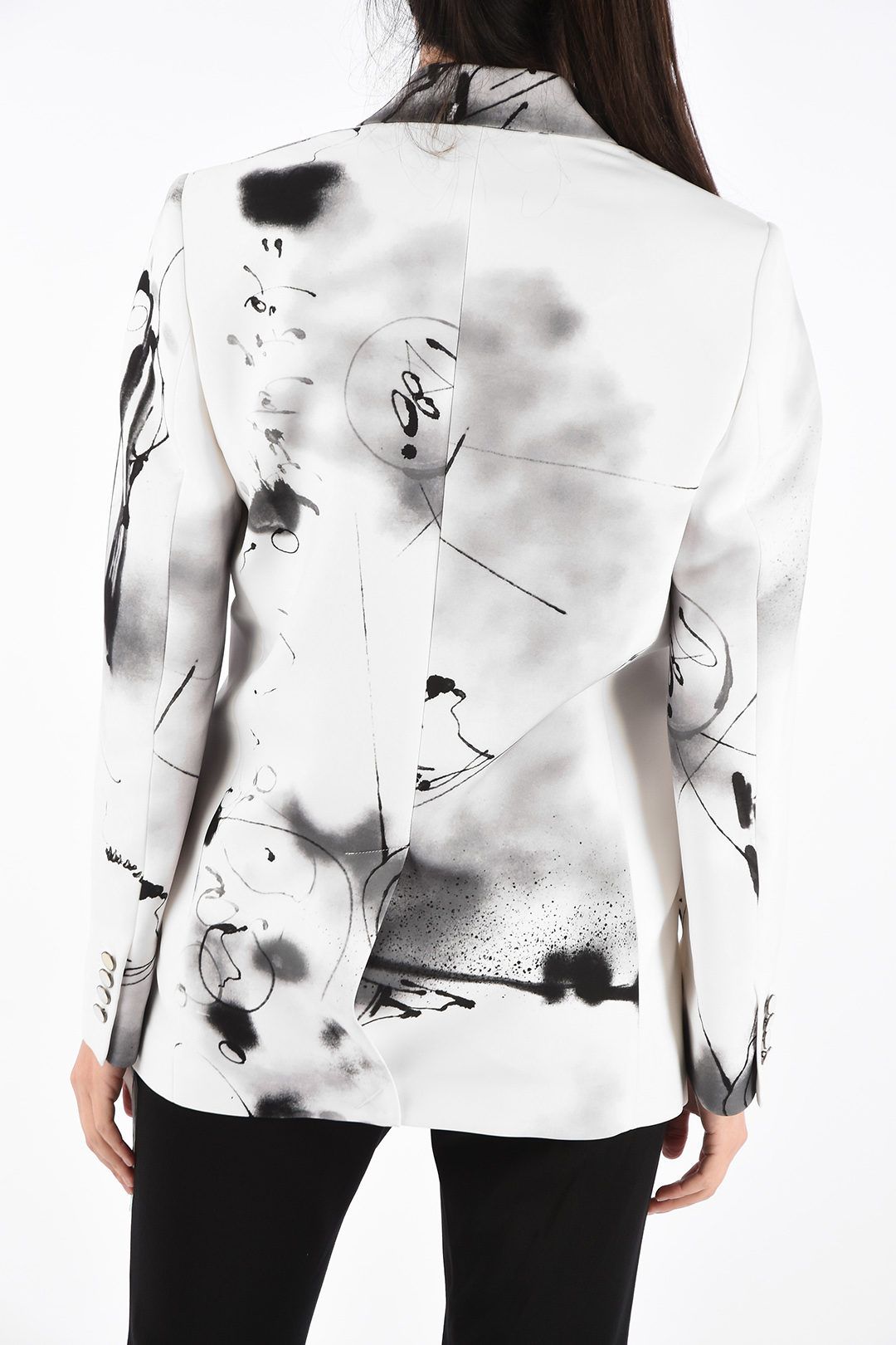 Abstract Print Single-Breasted Jacket