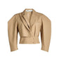 Chic Beige Cotton Poplin Blazer