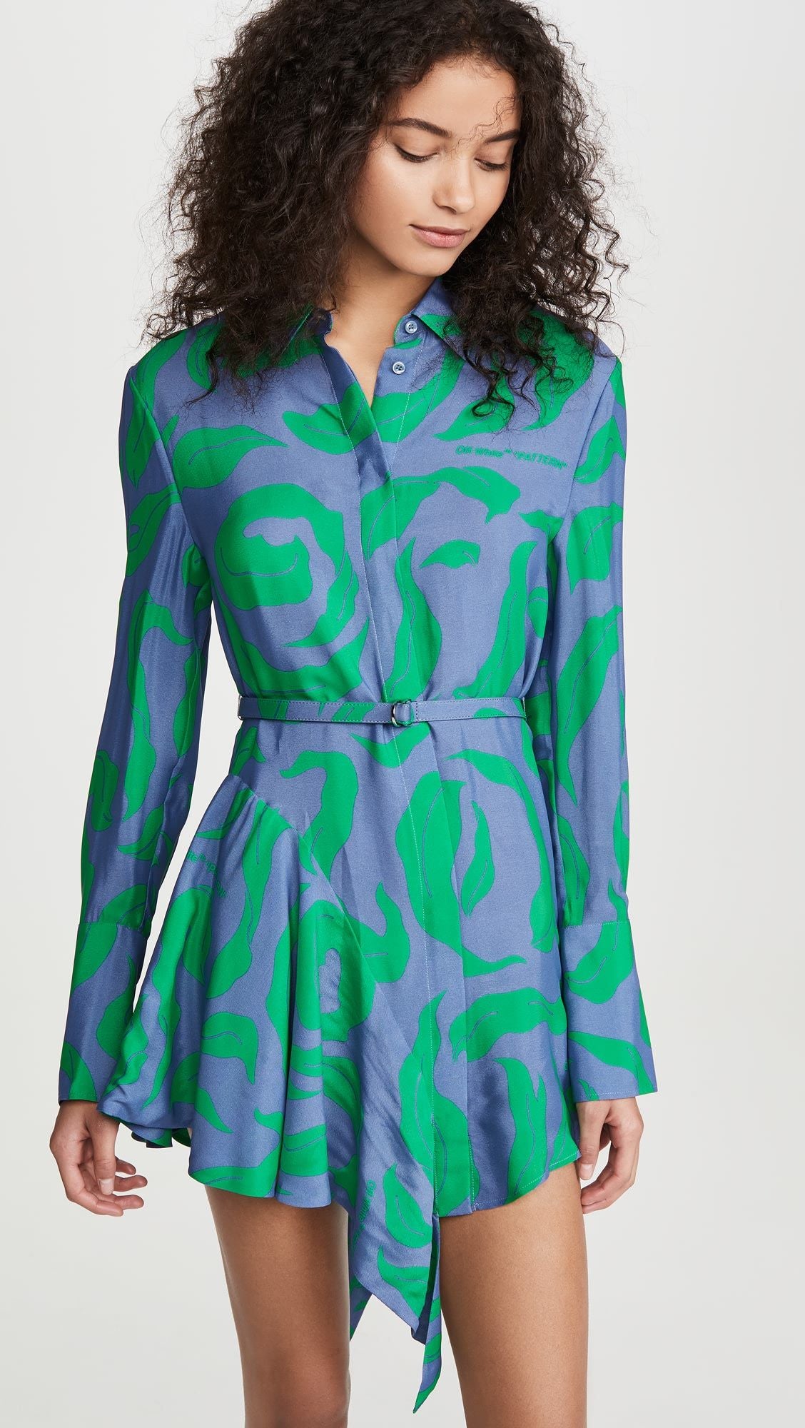 Ethereal Leaf Print Viscose Silk Dress