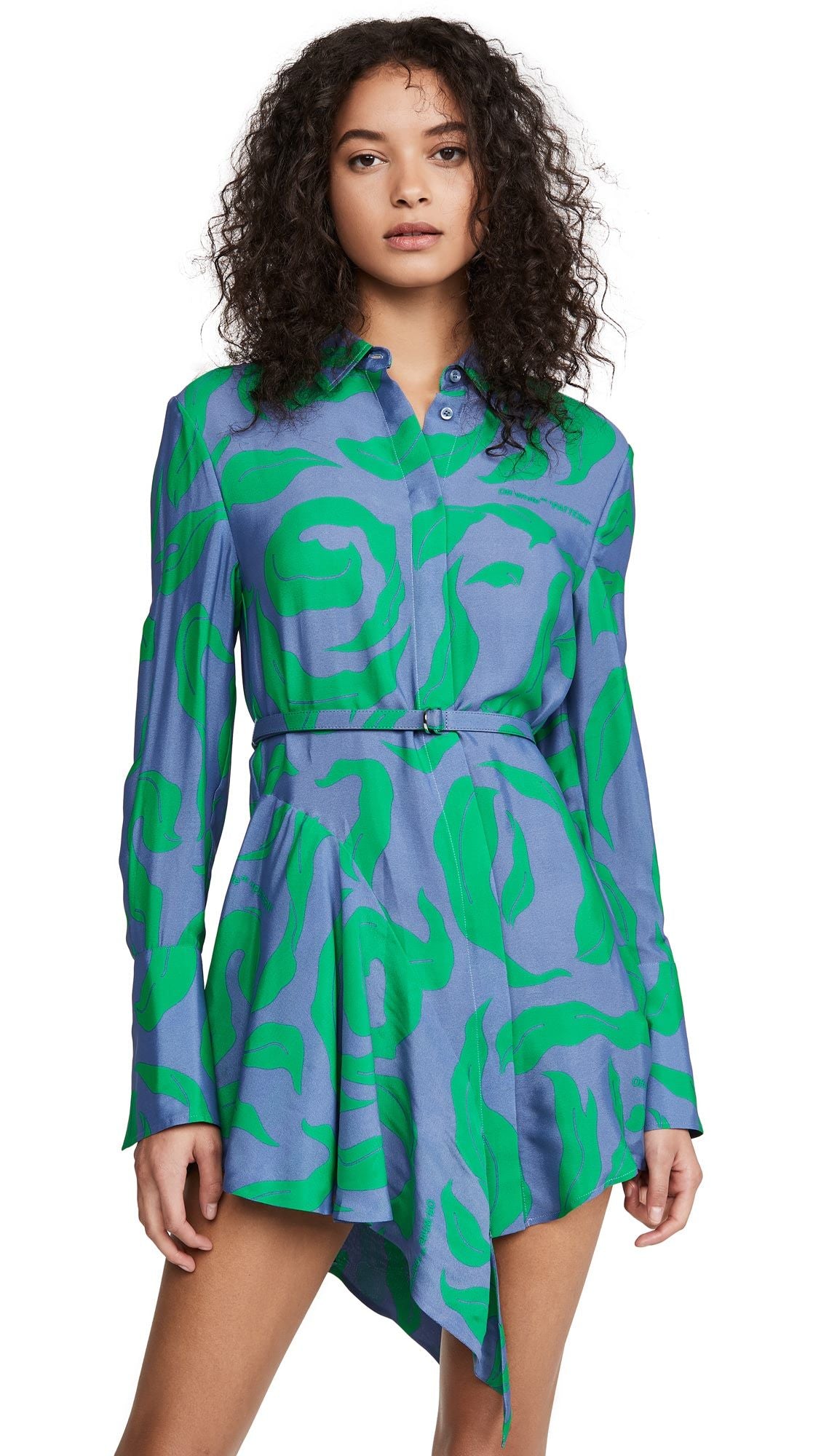 Ethereal Leaf Print Viscose Silk Dress