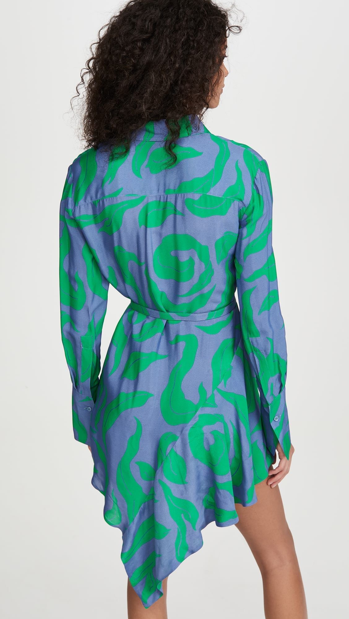 Ethereal Leaf Print Viscose Silk Dress