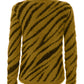 Elegant Striped High Collar Sweater