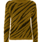 Elegant Striped High Collar Sweater
