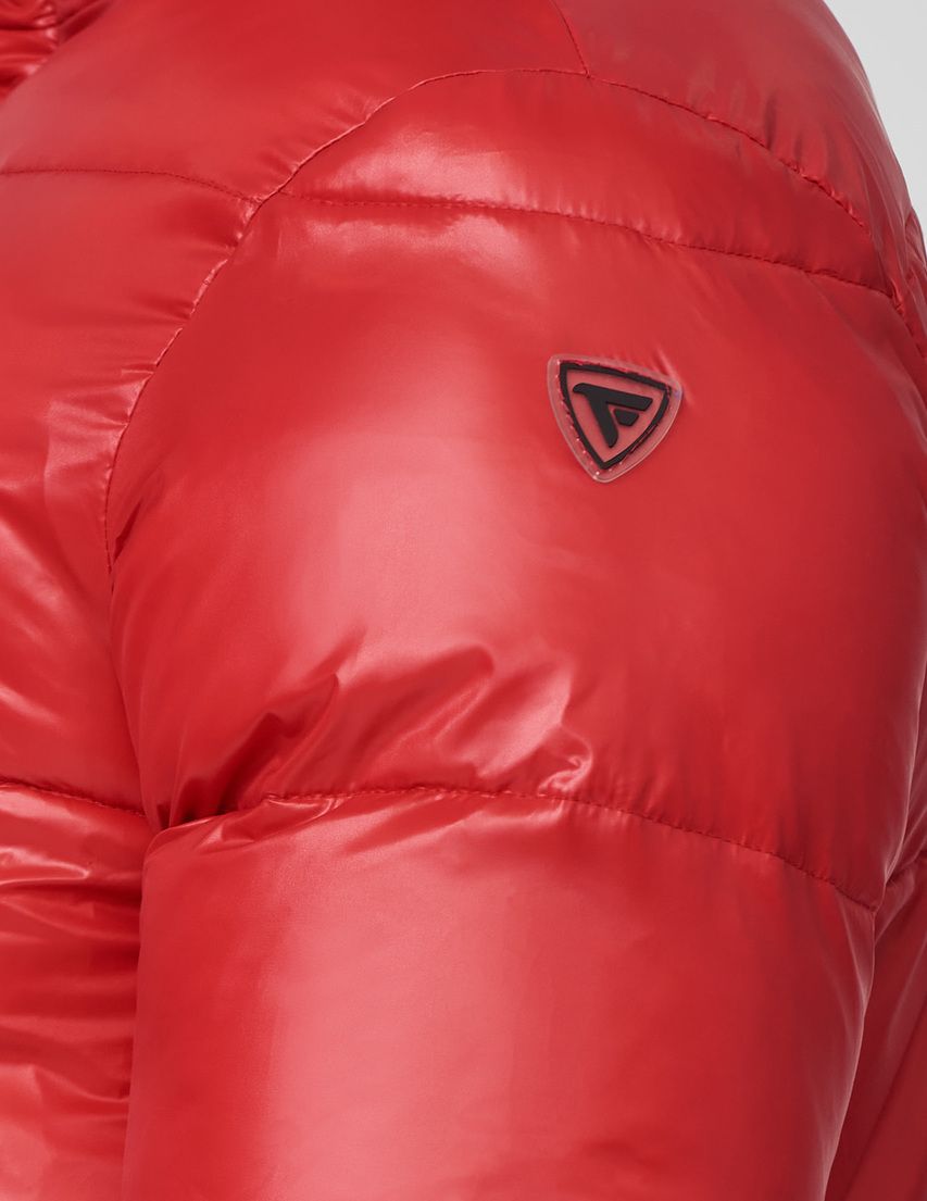 Mens Red Hooded Down Jacket