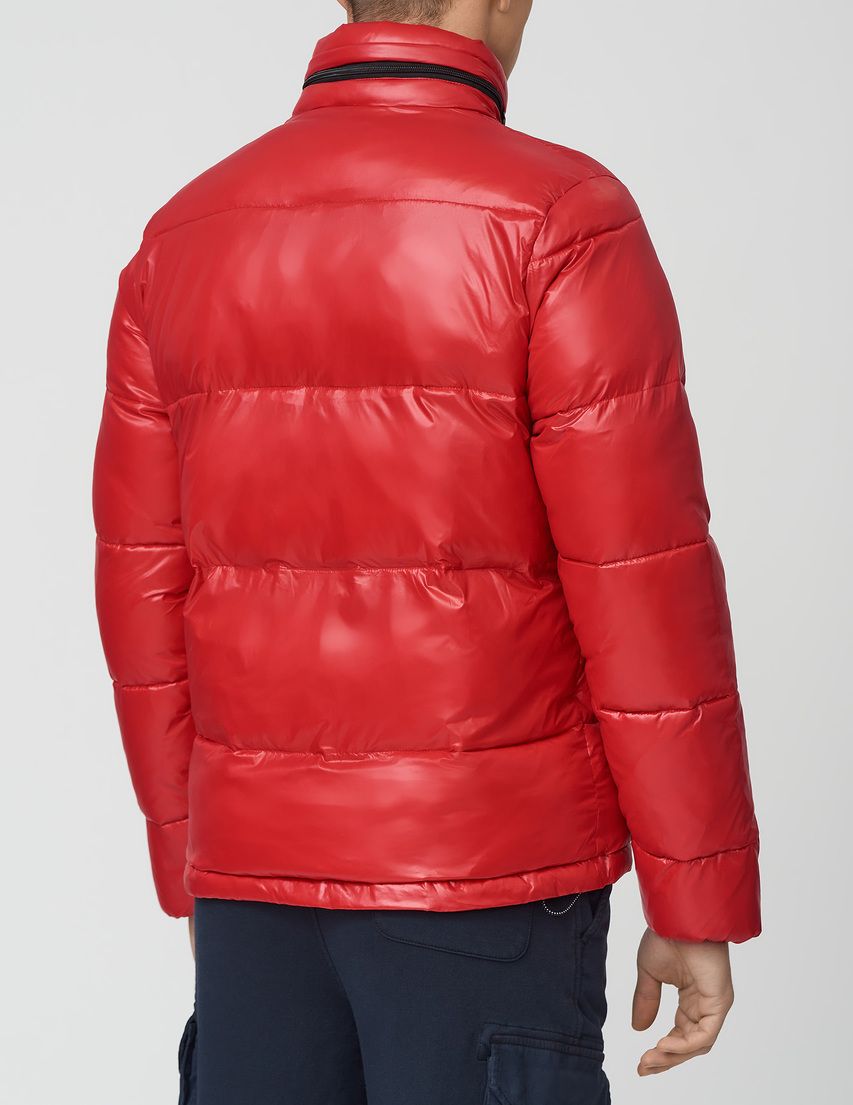 Mens Red Hooded Down Jacket