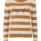 Chic Beige & White Logo Sweater