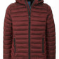 Quilted Hooded Red Jacket with Zip Pockets
