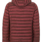 Quilted Hooded Red Jacket with Zip Pockets