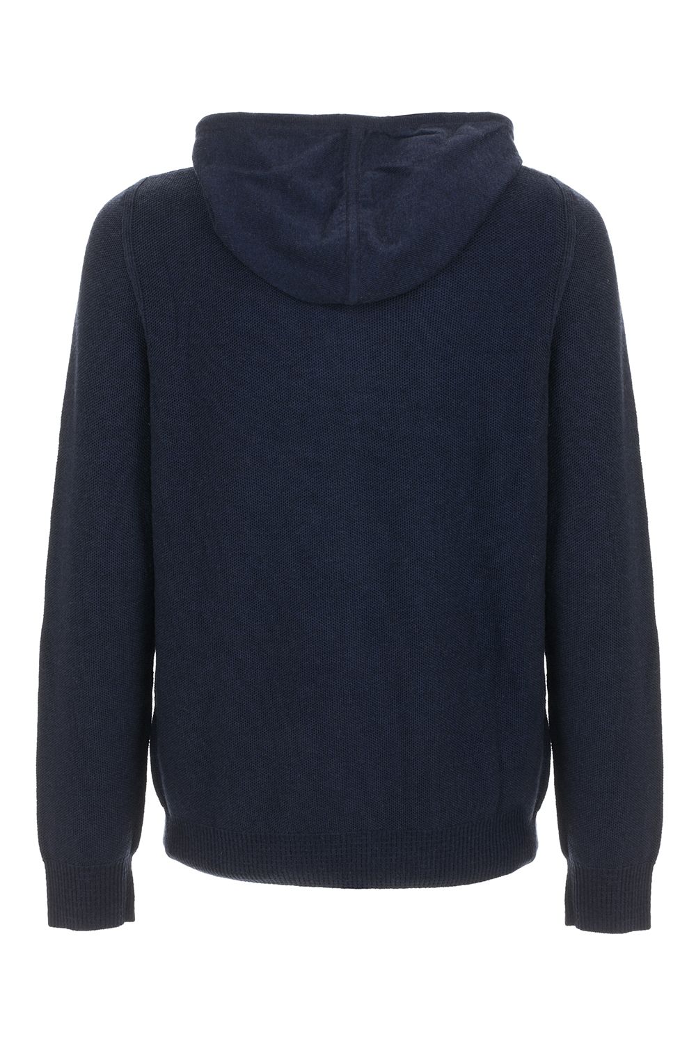 Cozy Wool Blend Zip Hoodie Sweater in Blue