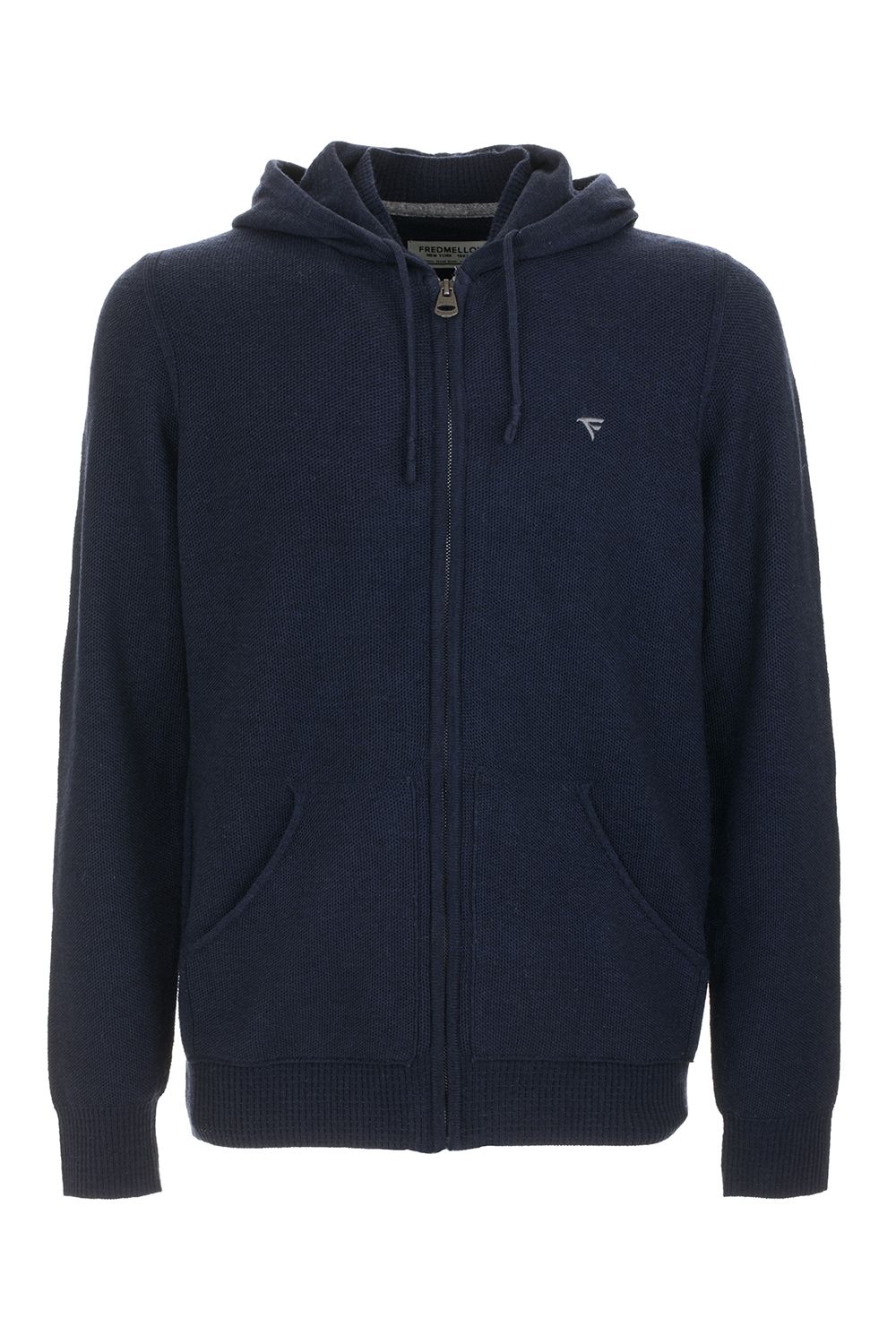 Cozy Wool Blend Zip Hoodie Sweater in Blue