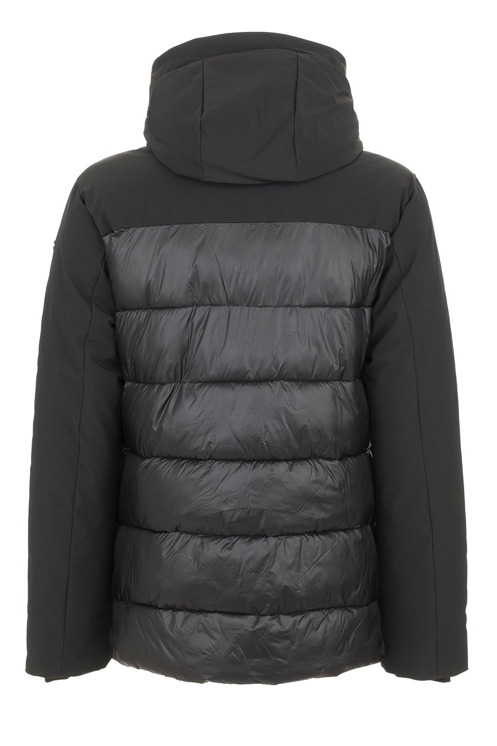 Sleek Black Men's Hooded Down Jacket