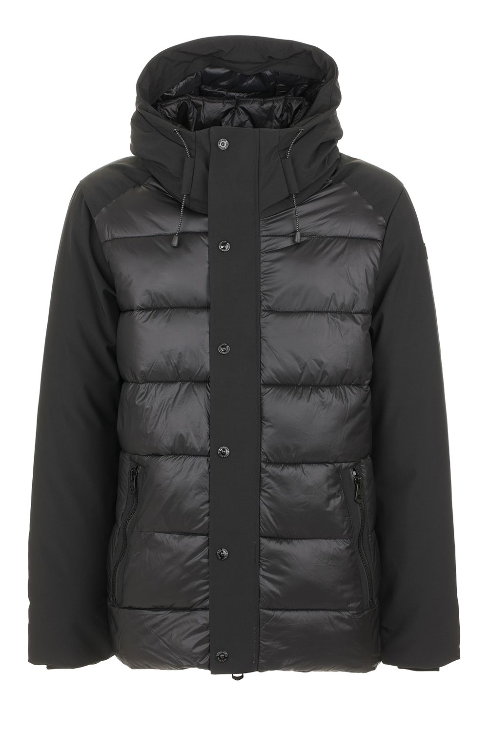 Sleek Black Men's Hooded Down Jacket