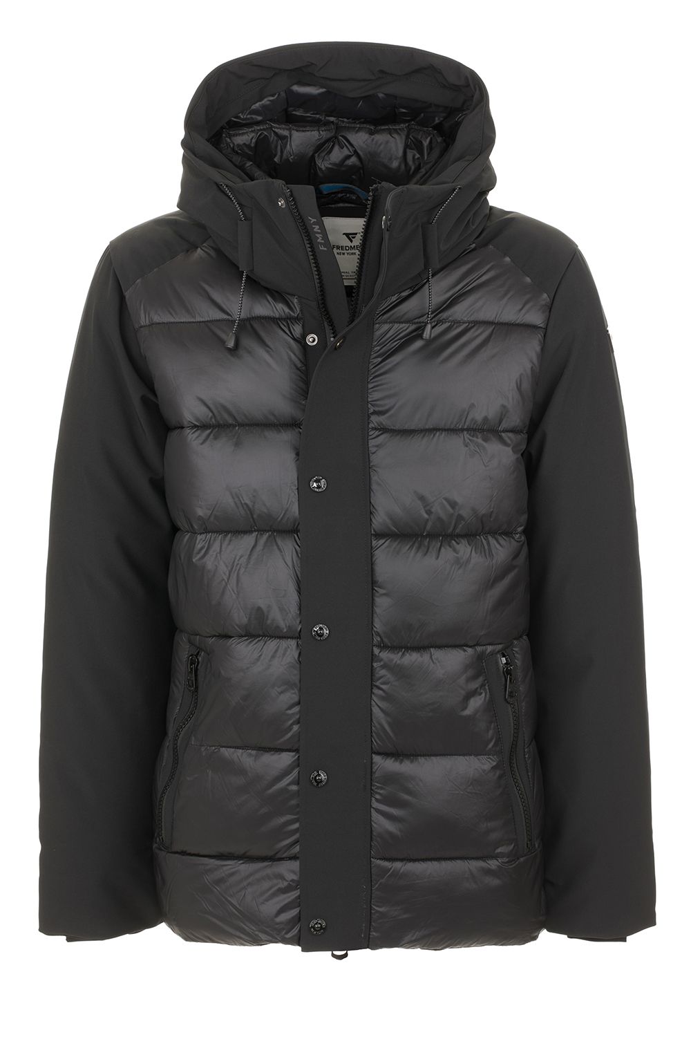 Sleek Black Men's Hooded Down Jacket