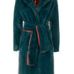Elegant Faux Fur Coat in Petrol Blue