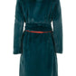 Elegant Faux Fur Coat in Petrol Blue