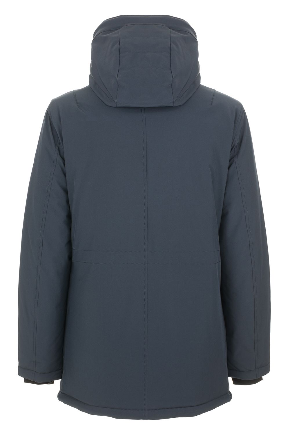 Sleek Blue Hooded Parka with Chic Design