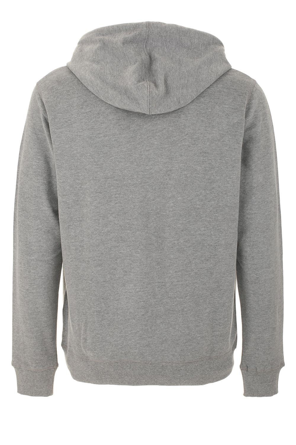 Elegant Grey Cotton Hoodie with Logo