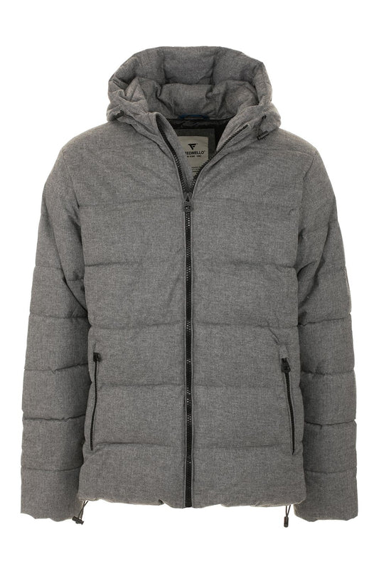 Urban Gray Men's Down Jacket with Hood