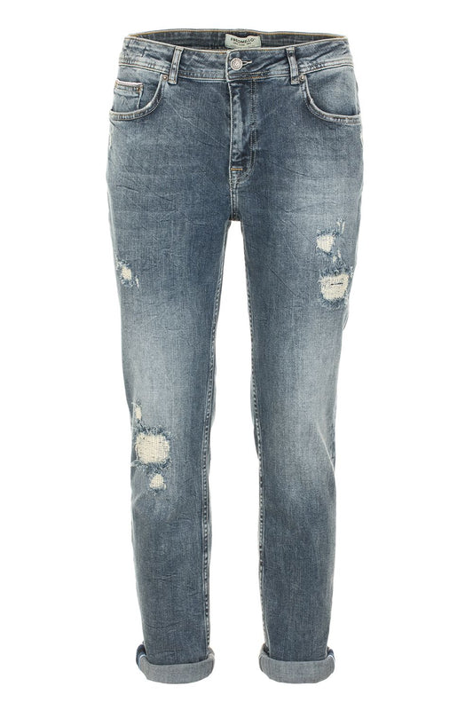 Washed Blue Distressed Men's Jeans