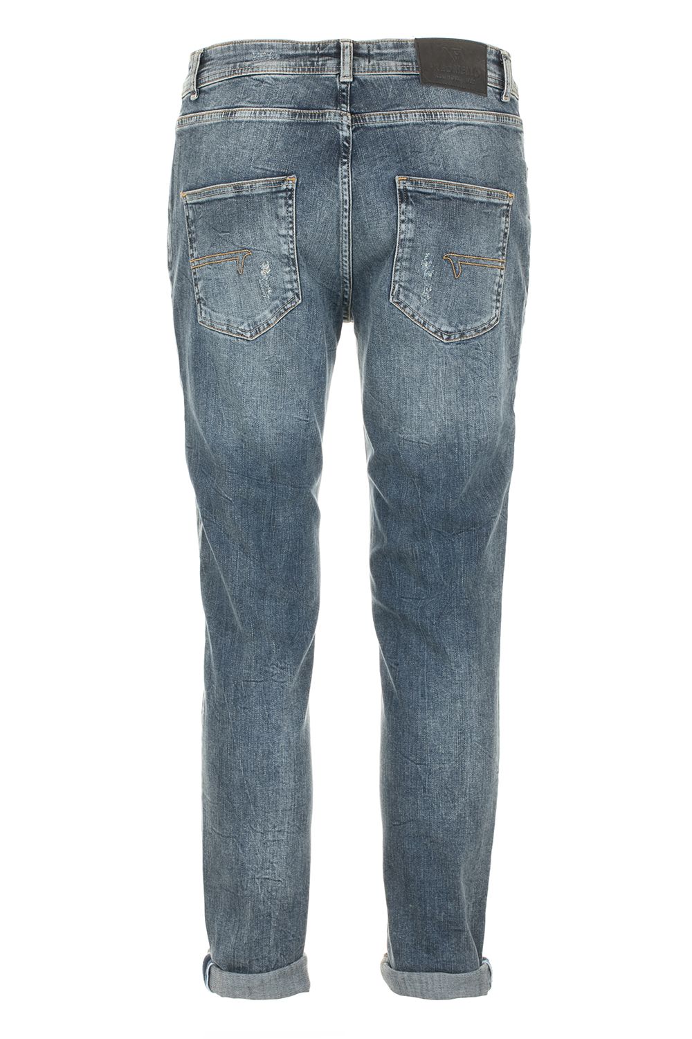 Washed Blue Distressed Men's Jeans