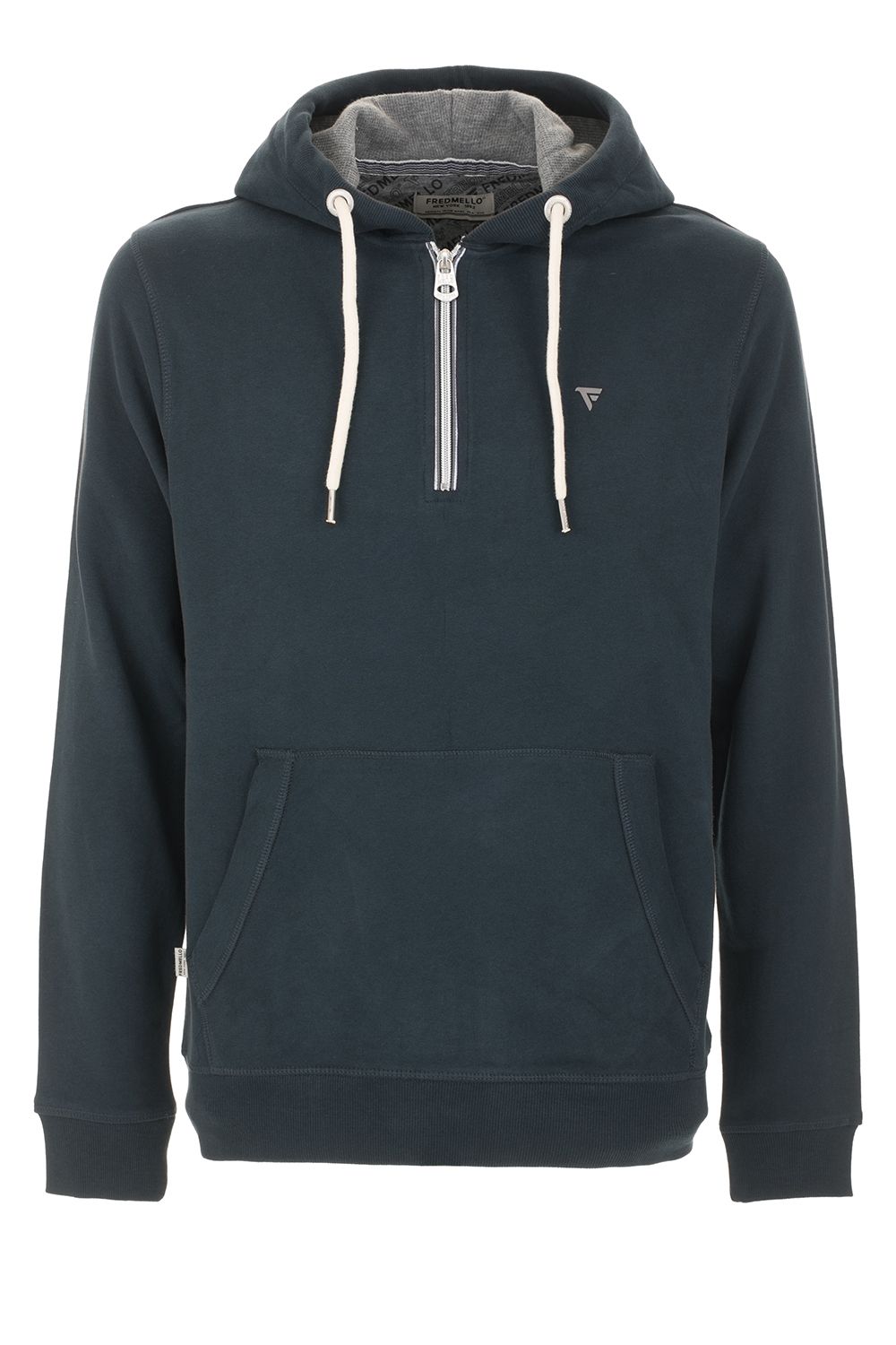 Elevated Blue Zip Hoodie - Pure Cotton Comfort