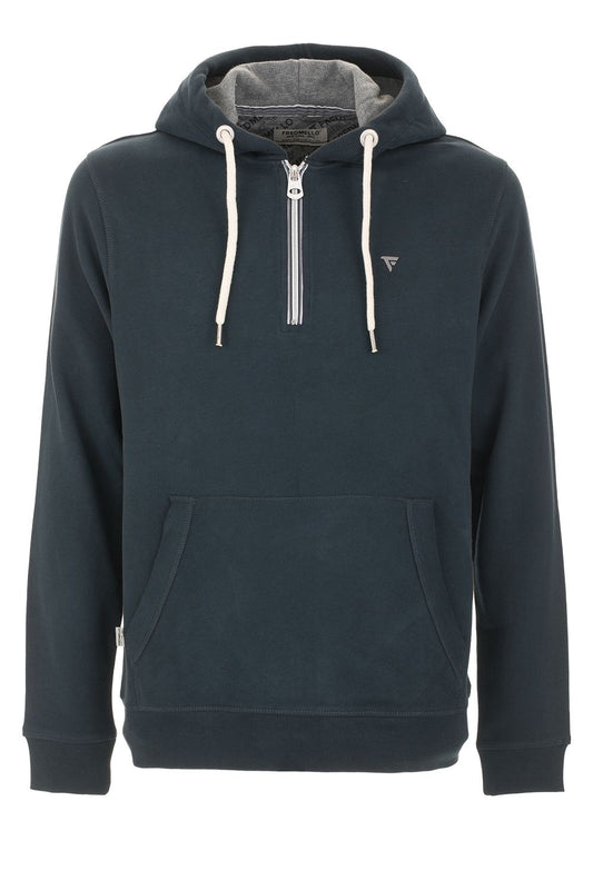 Elevated Blue Zip Hoodie - Pure Cotton Comfort